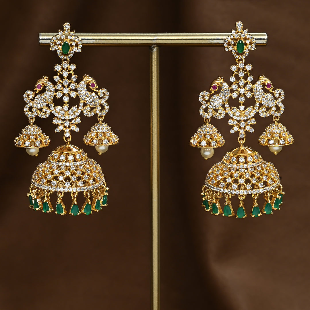 CZ Emerald Jhumka
