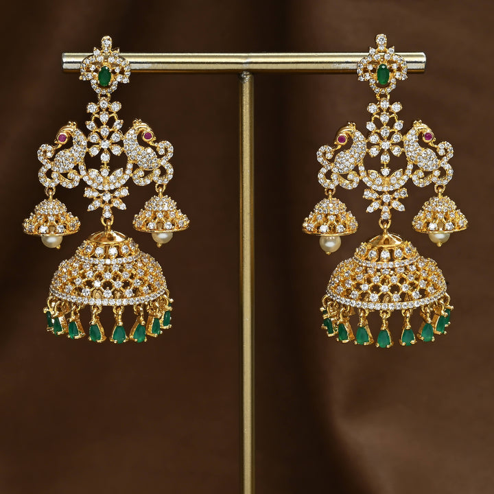 CZ Emerald Jhumka