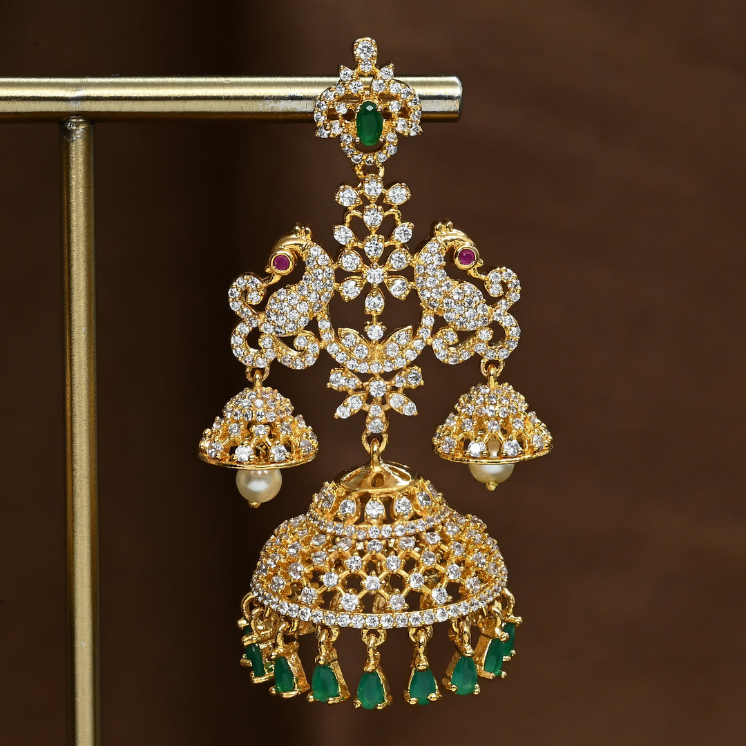 CZ Emerald Jhumka