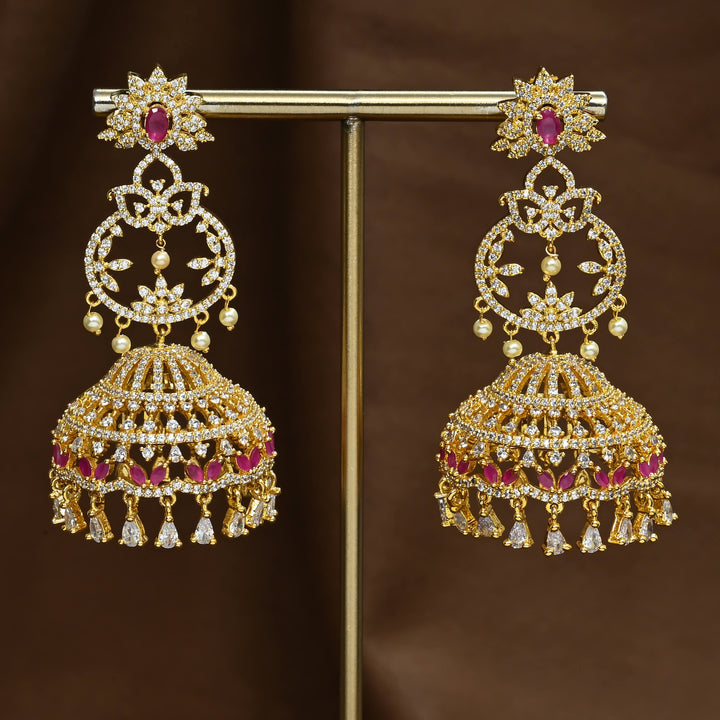 CZ Ruby Jhumka