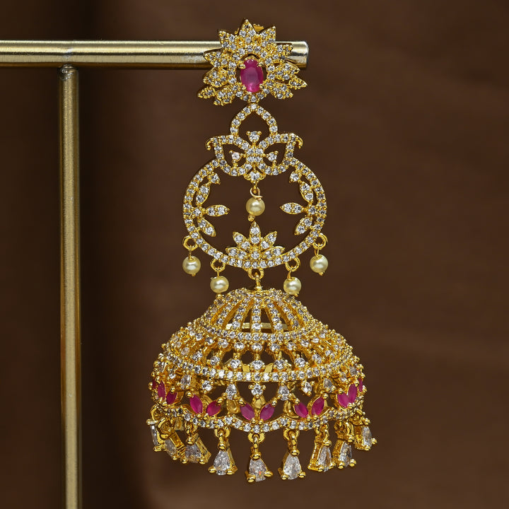 CZ Ruby Jhumka