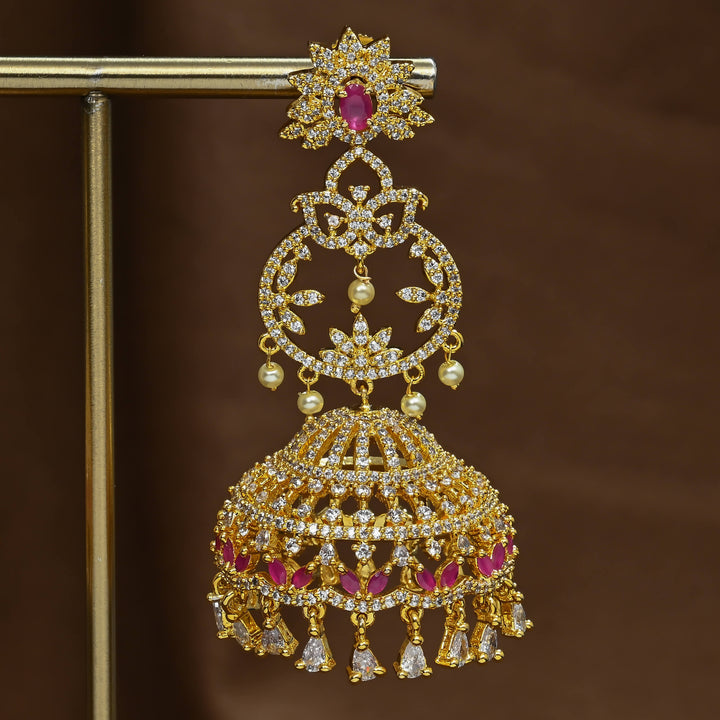 CZ Ruby Jhumka
