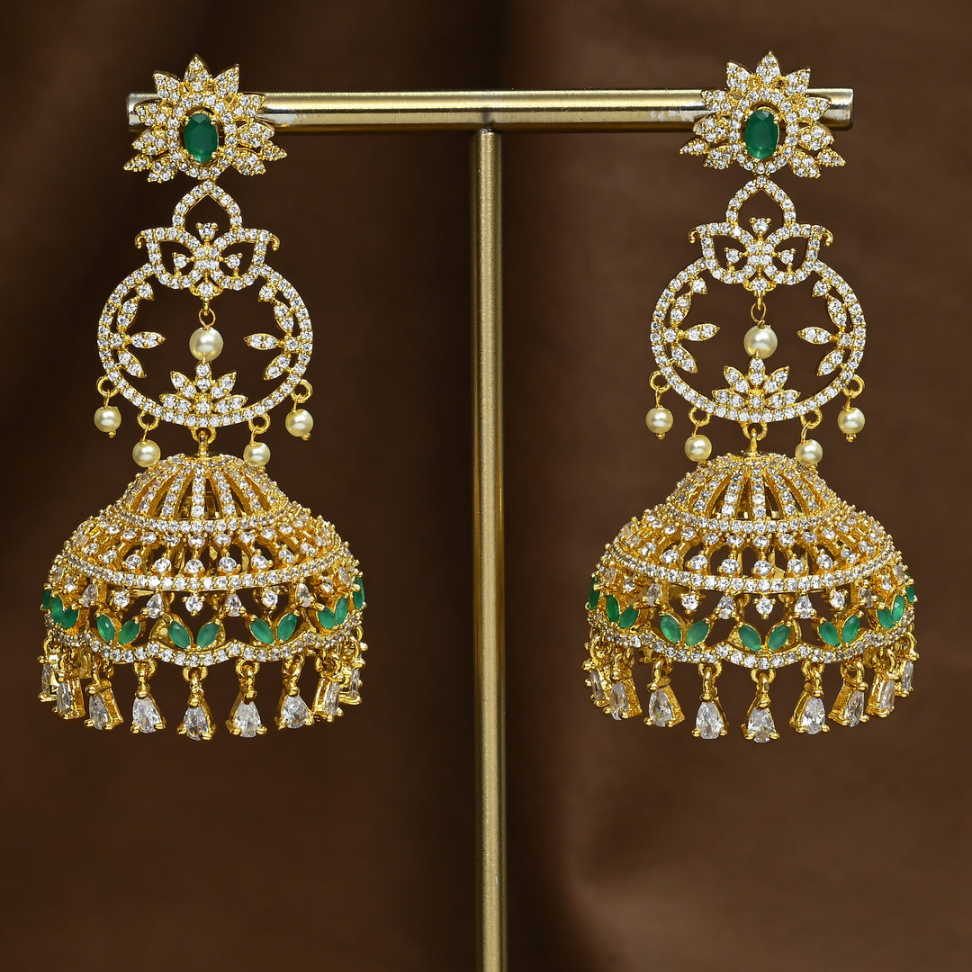 CZ Emerald Jhumka