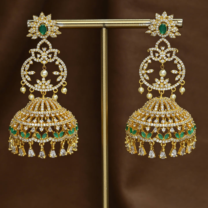 CZ Emerald Jhumka
