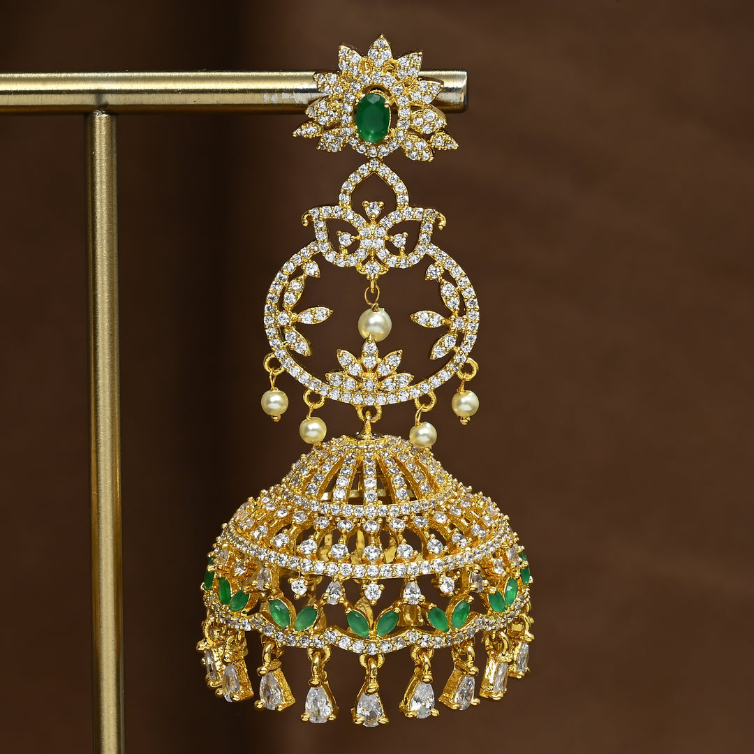 CZ Emerald Jhumka