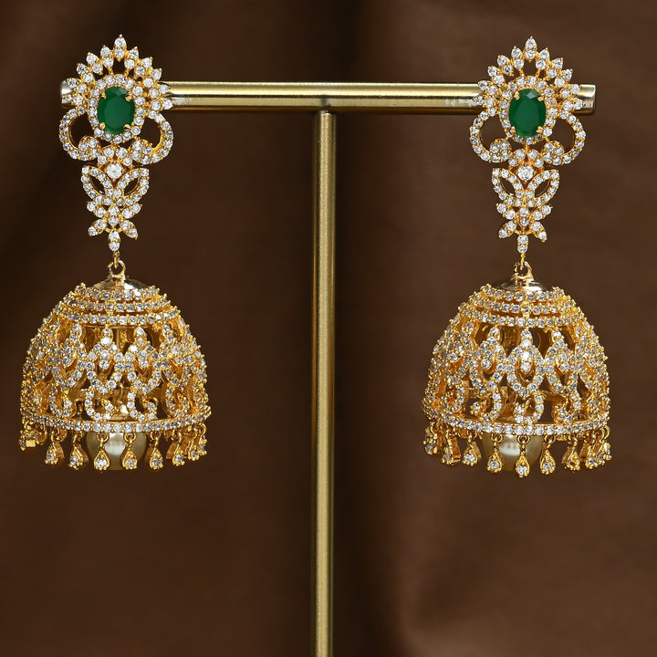 CZ Emerald Jhumka