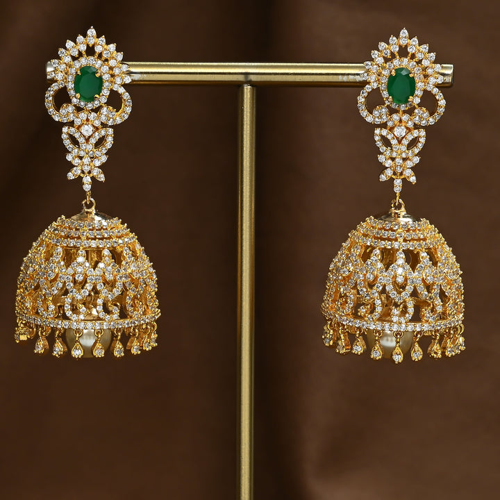 CZ Emerald Jhumka