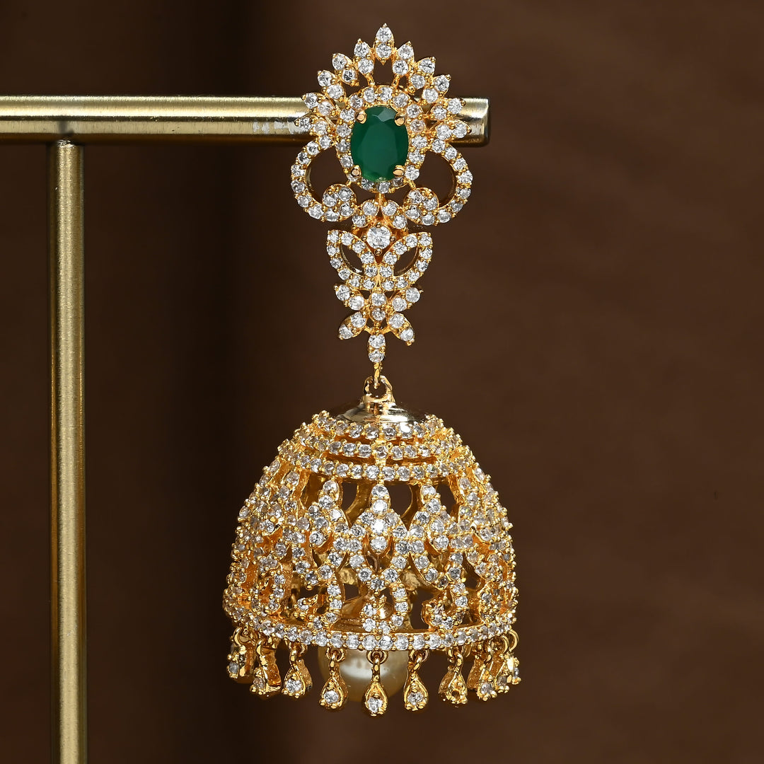 CZ Emerald Jhumka