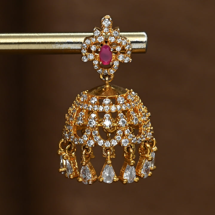 CZ Ruby Jhumka