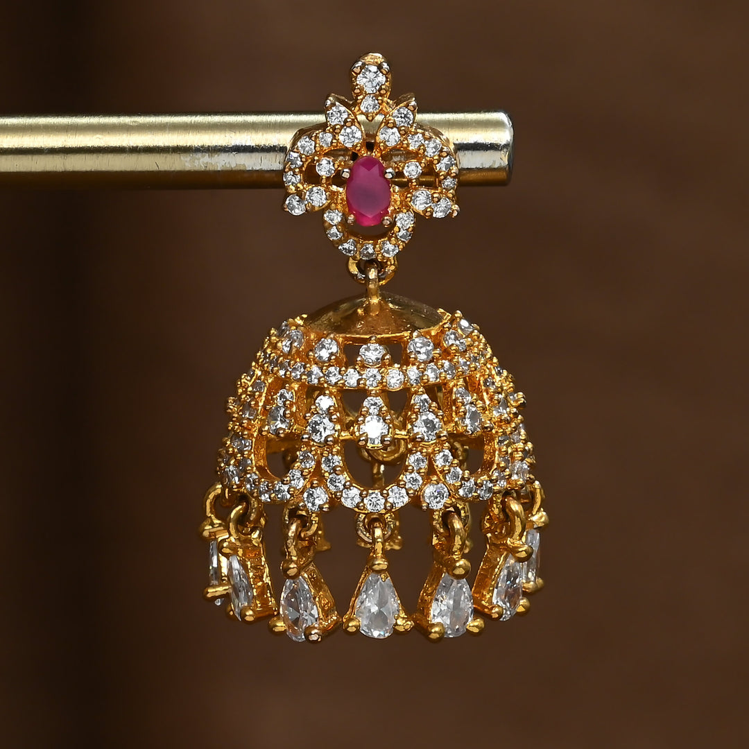 CZ Ruby Jhumka