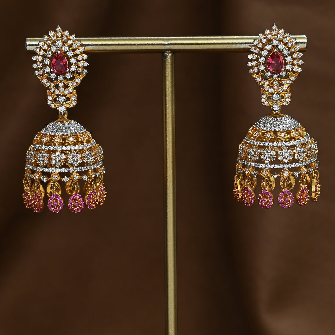 CZ Ruby Jhumka
