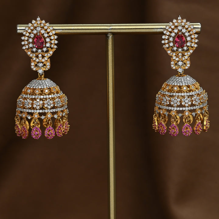 CZ Ruby Jhumka