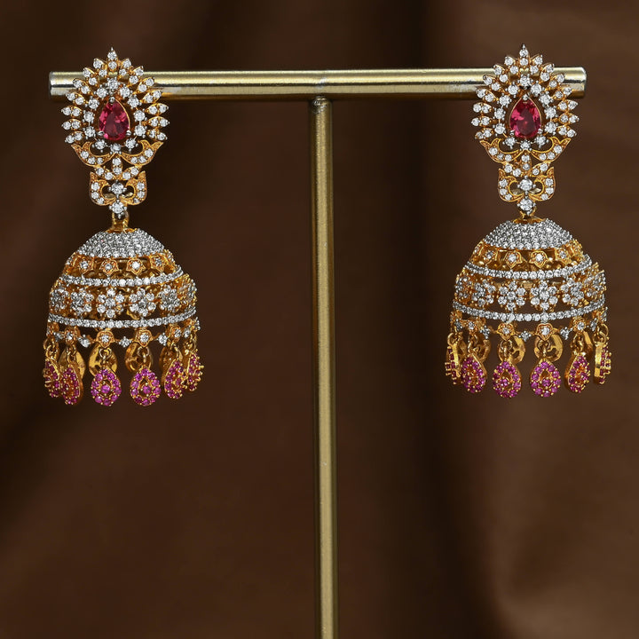 CZ Ruby Jhumka