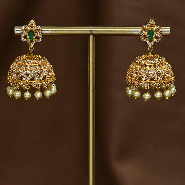 CZ Emerald Jhumka