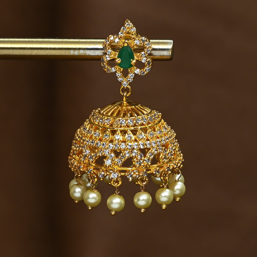 CZ Emerald Jhumka