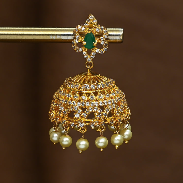 CZ Emerald Jhumka