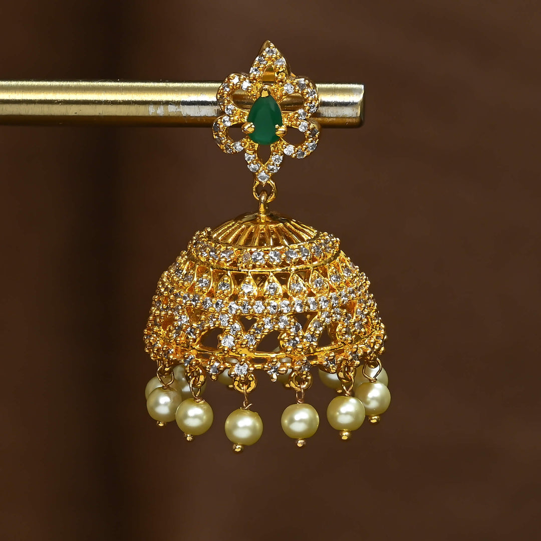 CZ Emerald Jhumka