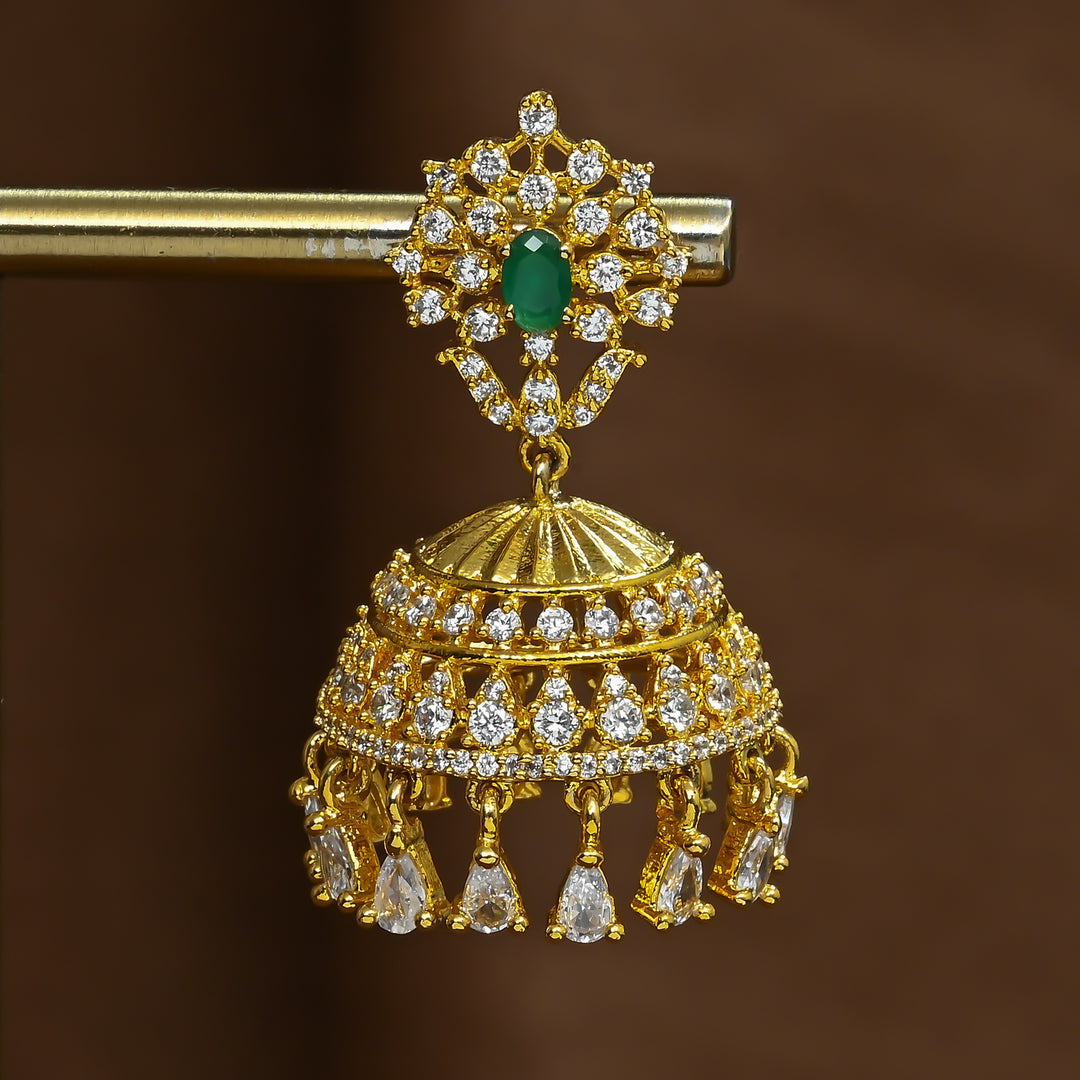 CZ Emerald Jhumka