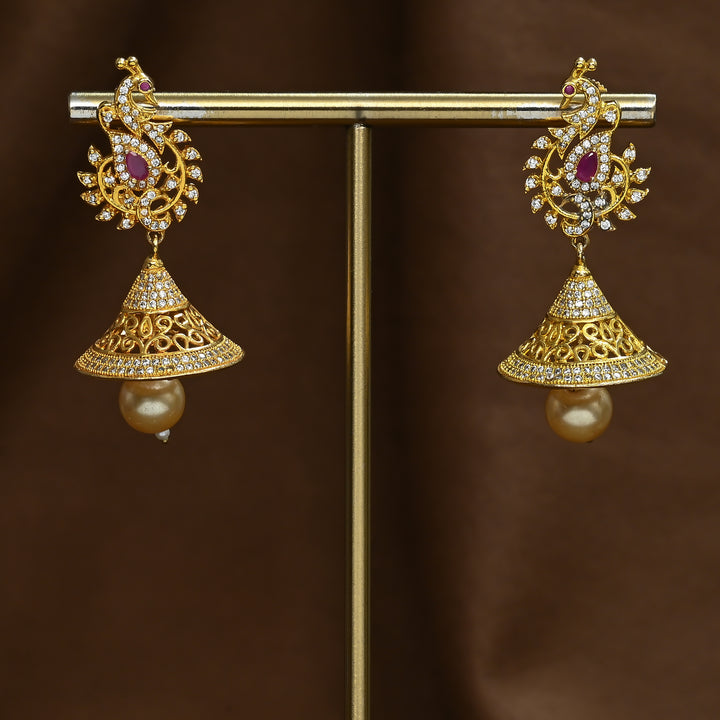 CZ Ruby Jhumka