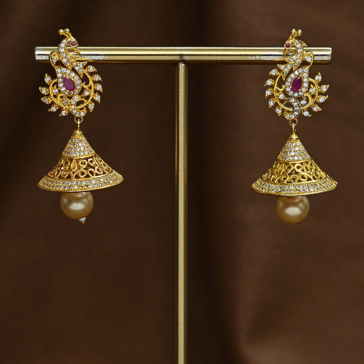 CZ Ruby Jhumka