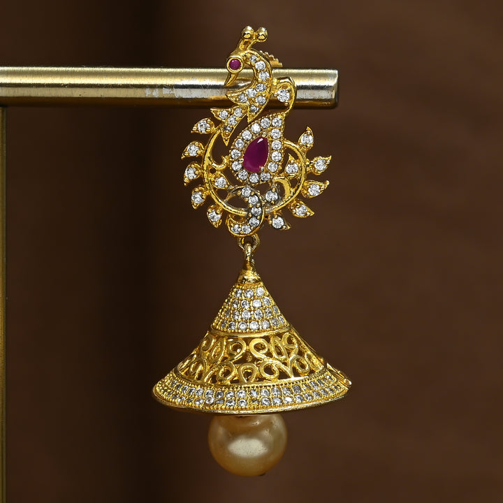 CZ Ruby Jhumka