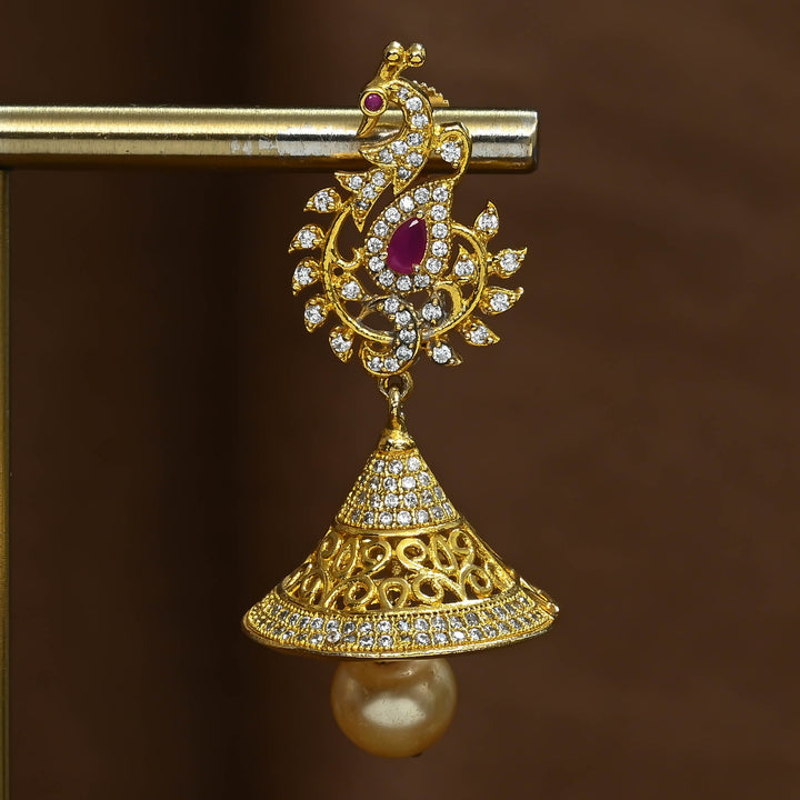 CZ Ruby Jhumka