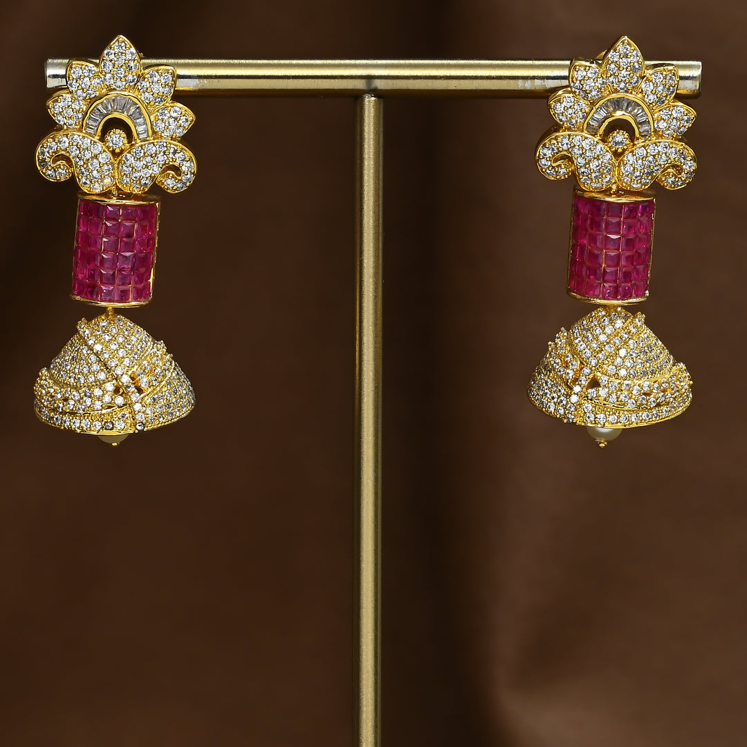 CZ Ruby Jhumka