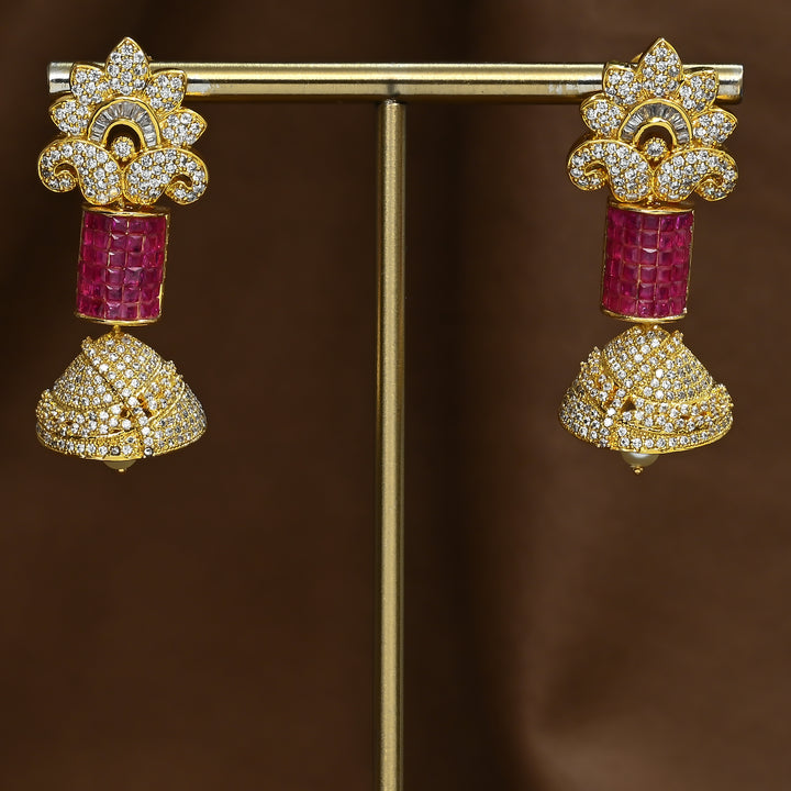 CZ Ruby Jhumka