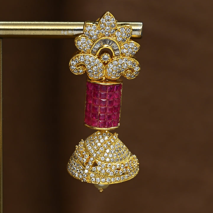 CZ Ruby Jhumka
