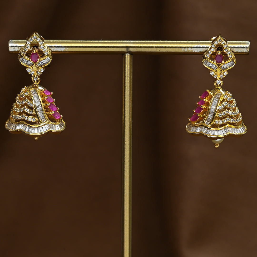 CZ Ruby Jhumka