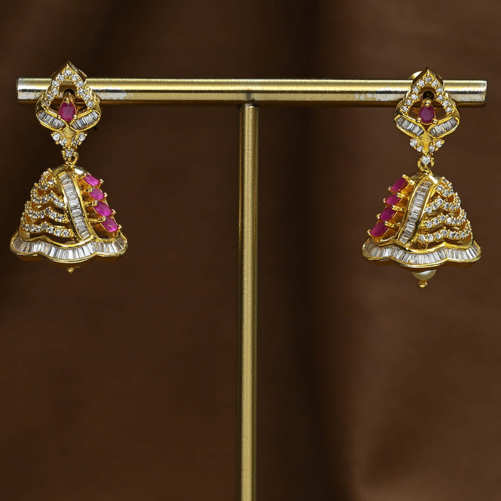CZ Ruby Jhumka