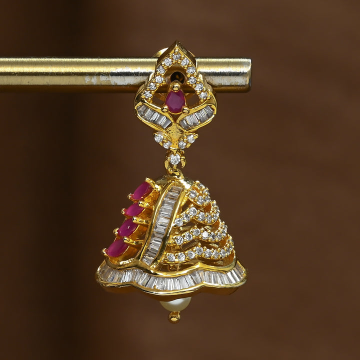 CZ Ruby Jhumka