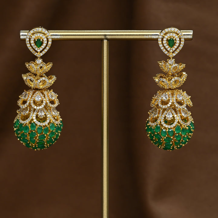 CZ Emerald Jhumka
