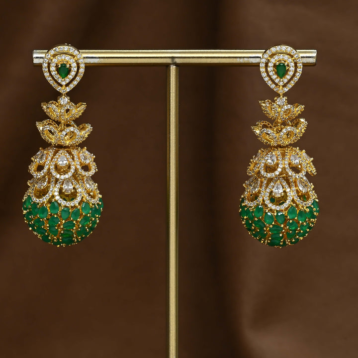 CZ Emerald Jhumka