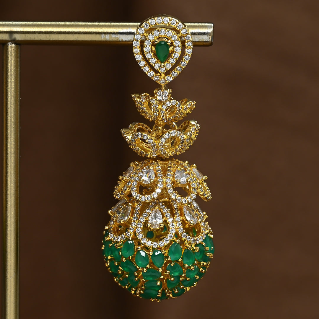 CZ Emerald Jhumka