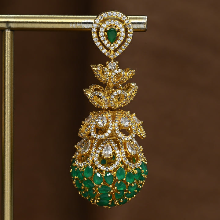 CZ Emerald Jhumka