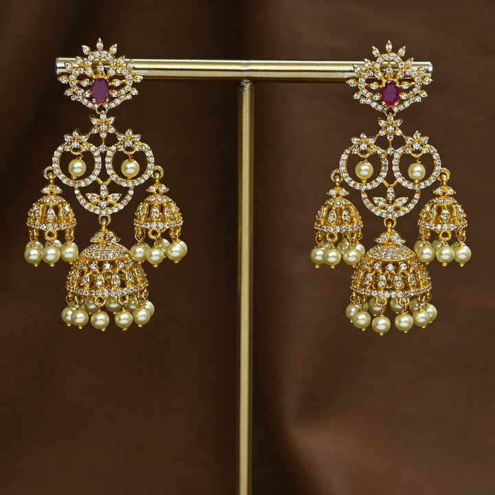 CZ Ruby Jhumka