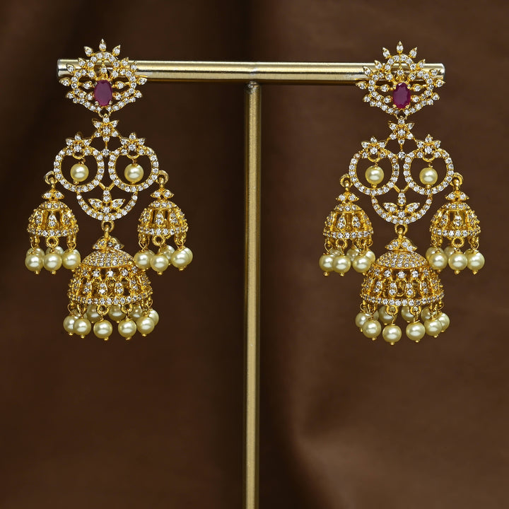 CZ Ruby Jhumka