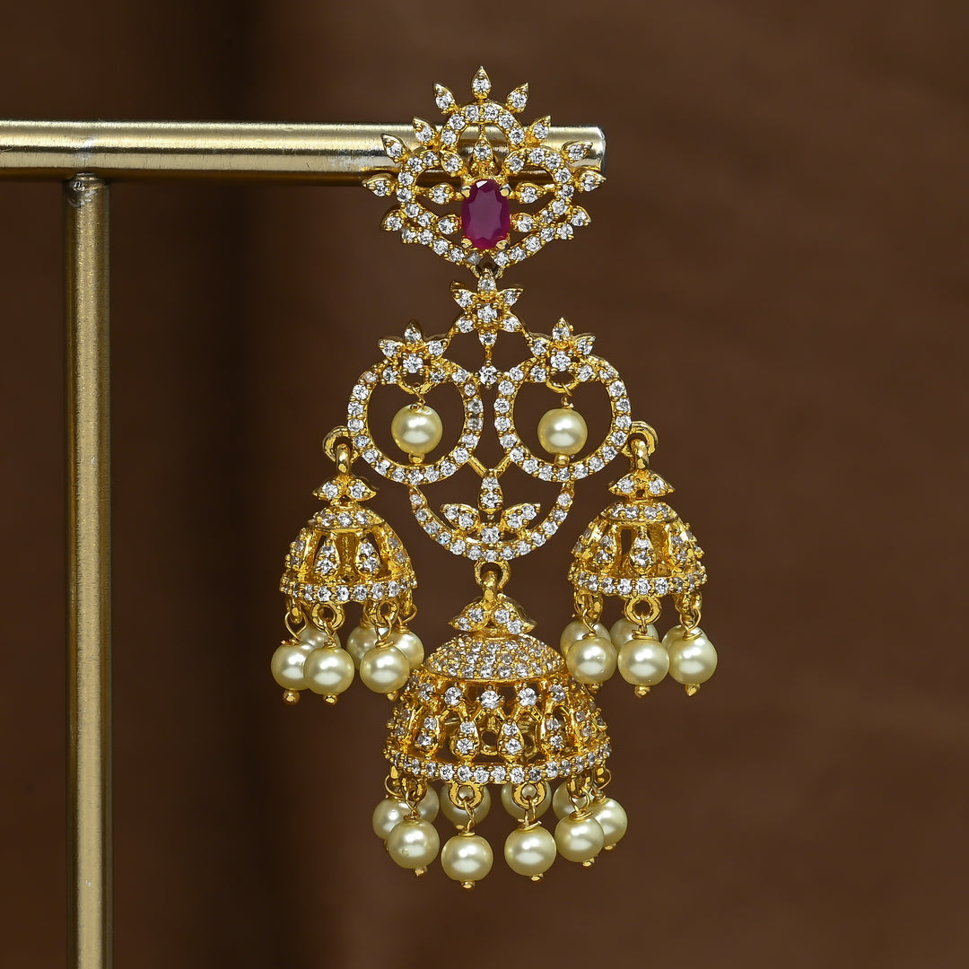 CZ Ruby Jhumka