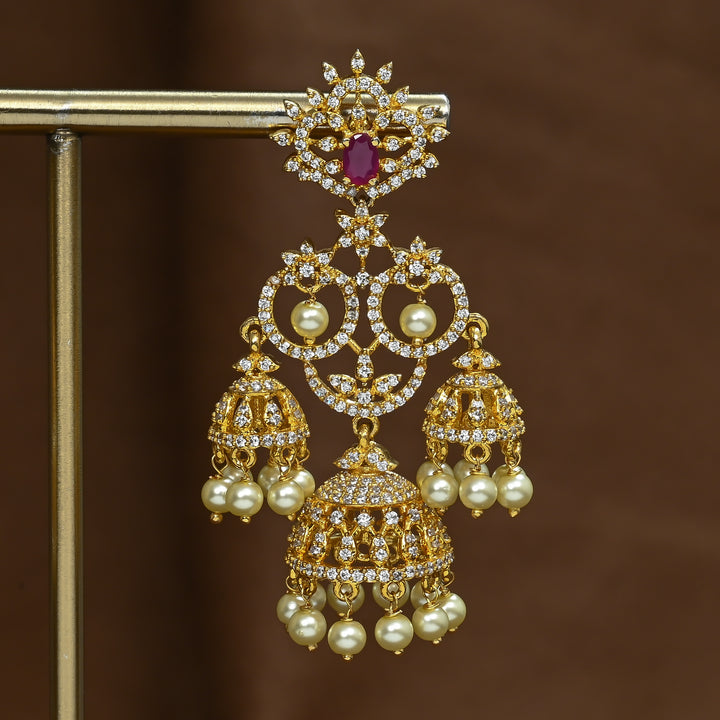 CZ Ruby Jhumka