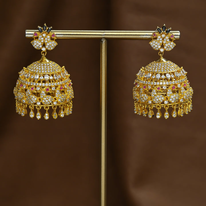 CZ Ruby Jhumka