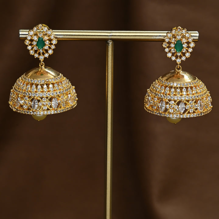 CZ Emerald Jhumka