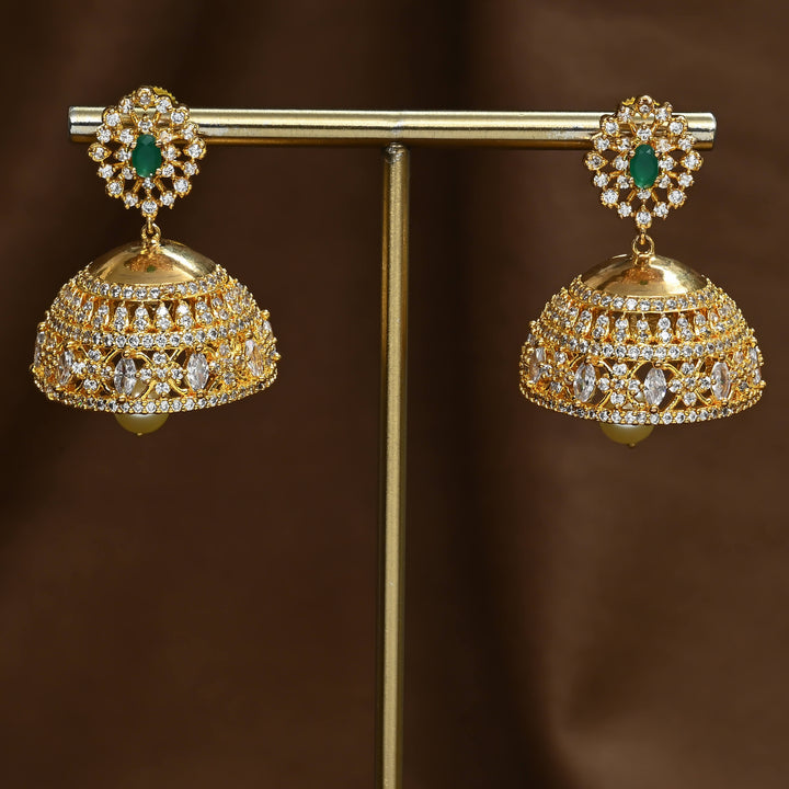 CZ Emerald Jhumka