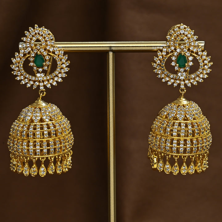 CZ Emerald Jhumka