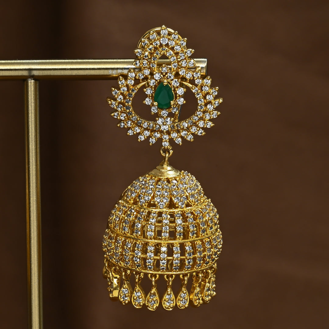 CZ Emerald Jhumka
