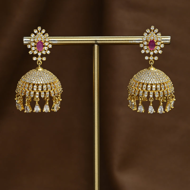 CZ Ruby Jhumka