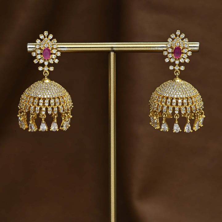 CZ Ruby Jhumka