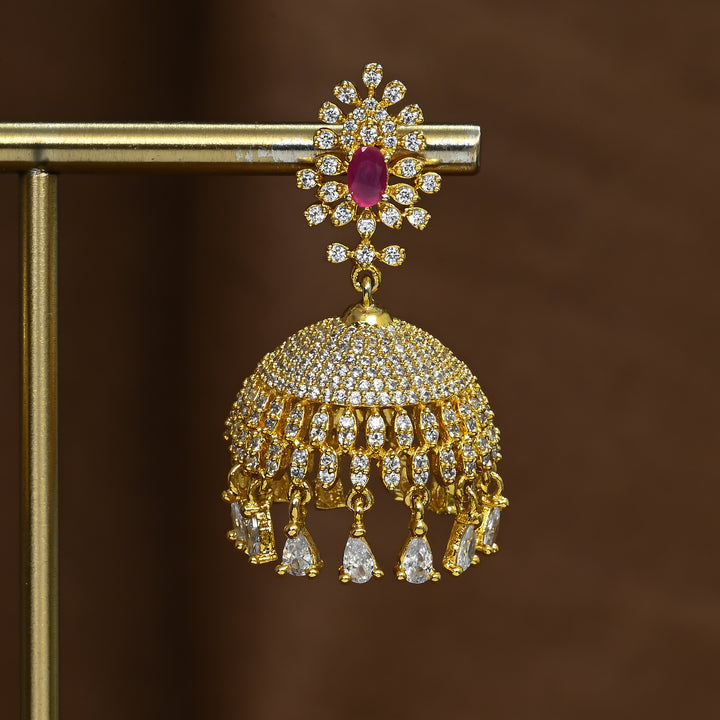 CZ Ruby Jhumka