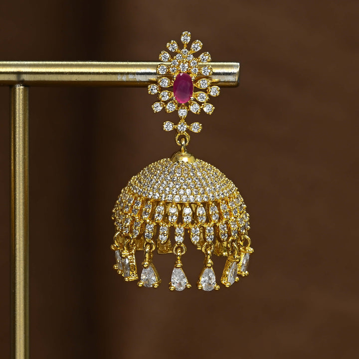 CZ Ruby Jhumka