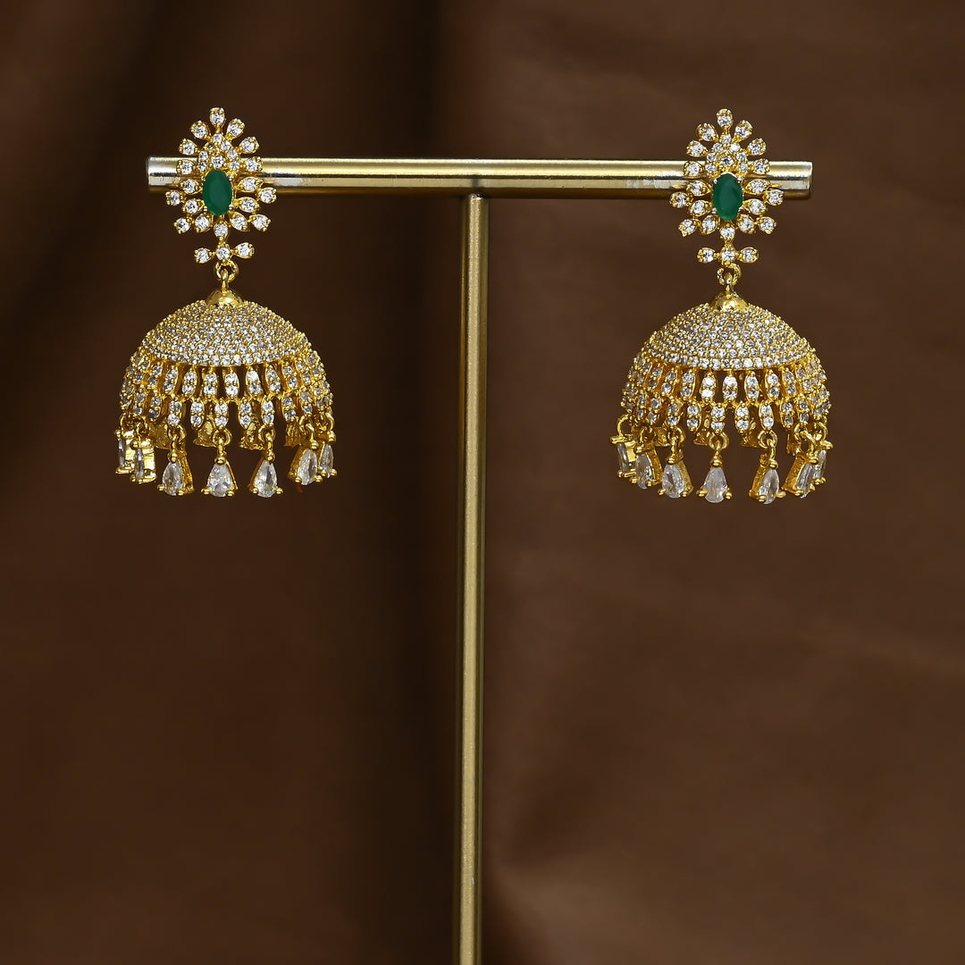 CZ Emerald Jhumka